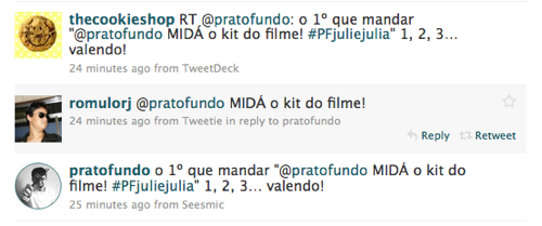 Sorteio das prendas - Julie & Julia
